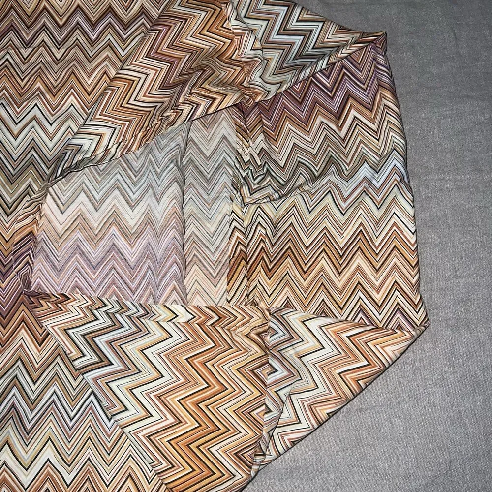 MISSONI HOME John Chevron ZigZag King Flat Sheet & 2 King Pillowcases 20X38”